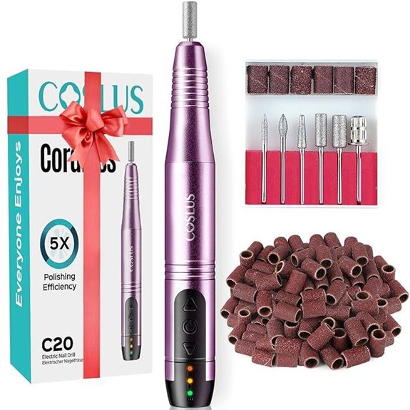 COSLUS Cordless Nail Drill Kit for Manicure Pedicure