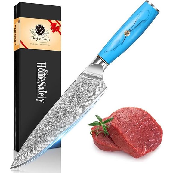 Damascus Chef Knife 8-Inch with Ergonomic Handle