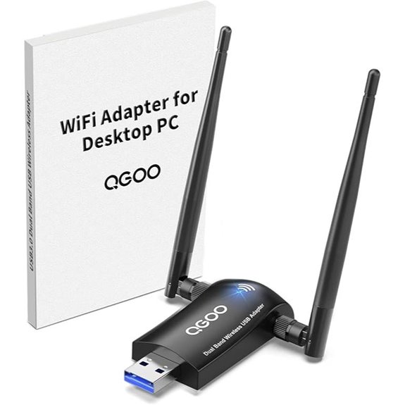 QGOO AC1300 WiFi Adapter for Desktop PC