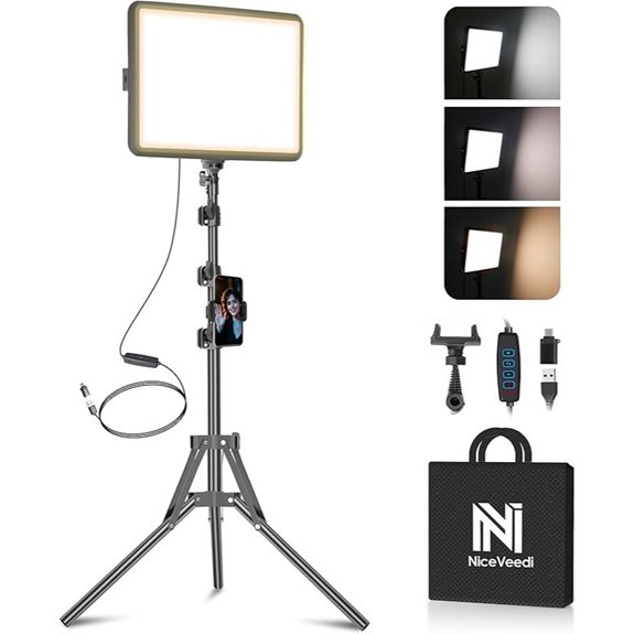 NiceVeedi 1-Pack Dimmable LED Video Light Kit