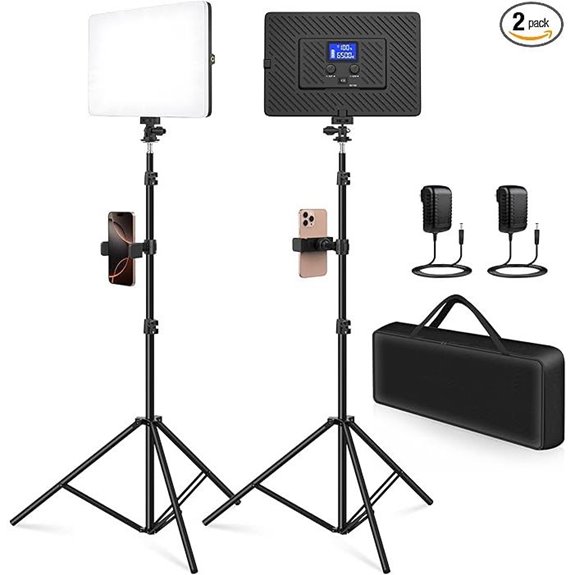 2 Pack LED Video Light Kit with Stand