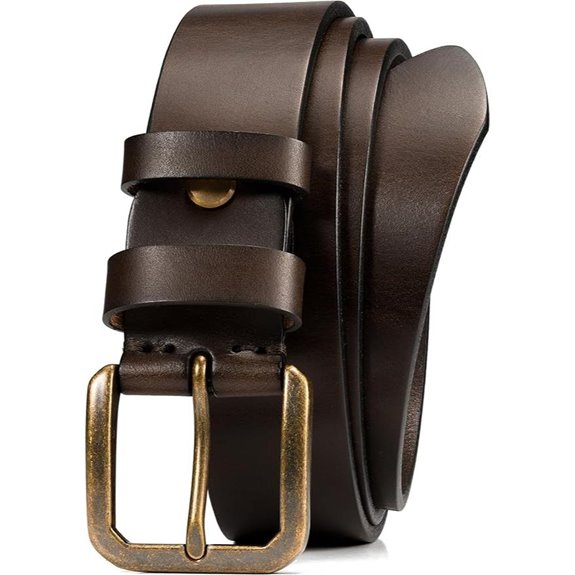 Wolfant Heavy Duty Italian Leather Work Belt for Men