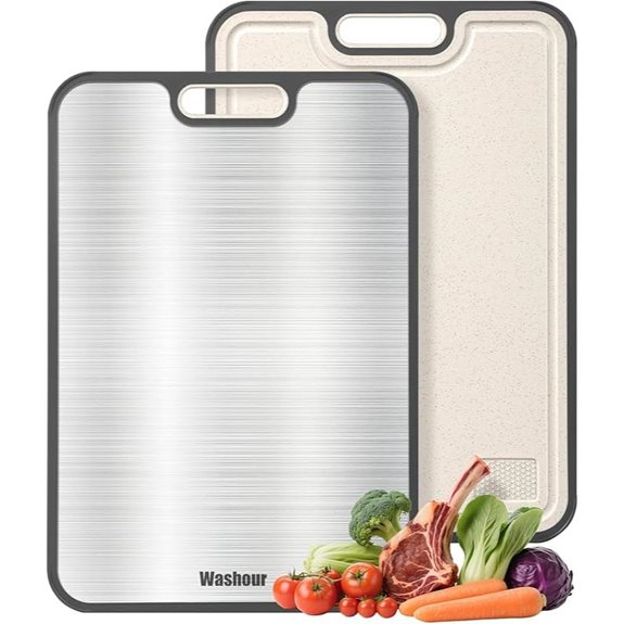 Titanium & Wheat Straw Double-Sided Kitchen Cutting Board