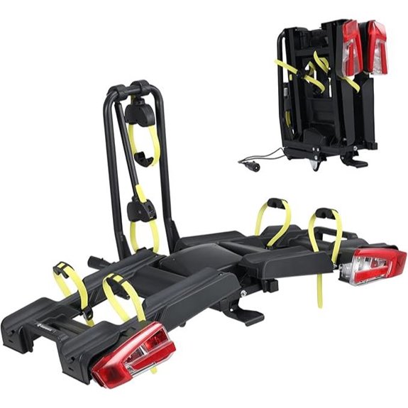 Foldable Hitch Mount Bike Rack for E-Bikes with Light