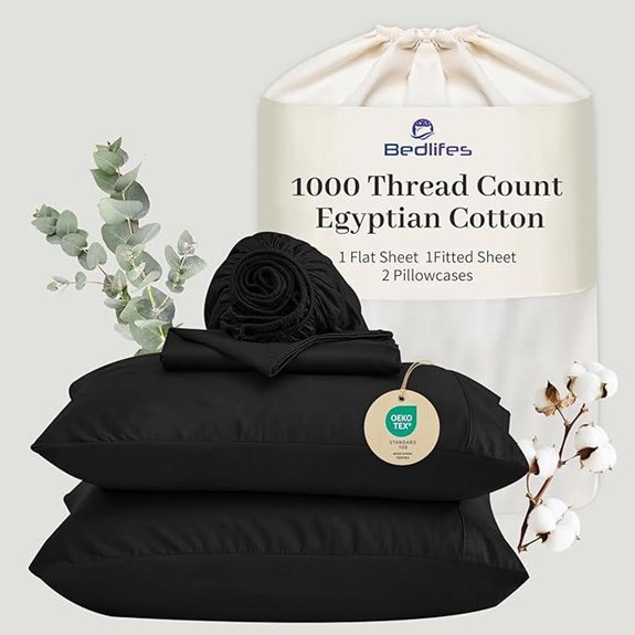 Bedlifes Egyptian Cotton Sheets California King 4-Piece