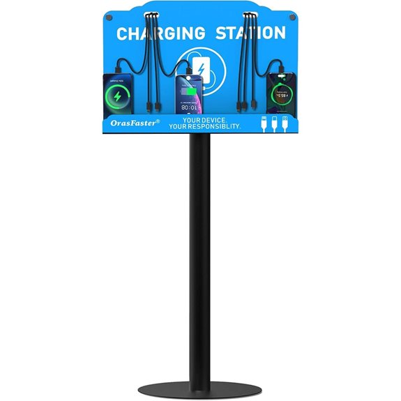 Multi-Device Floor Charging Station with 8 Ports