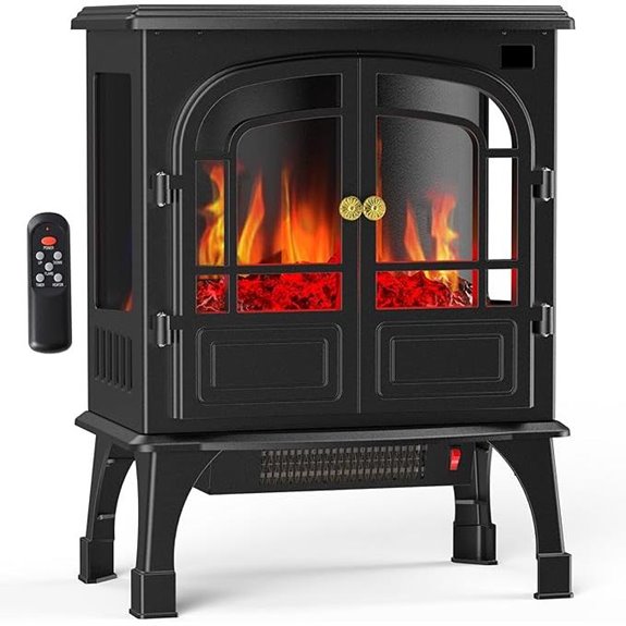 Sweetcrispy Electric Fireplace with Remote and Timer