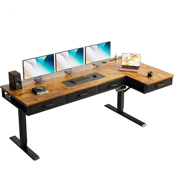 electric l shaped desk