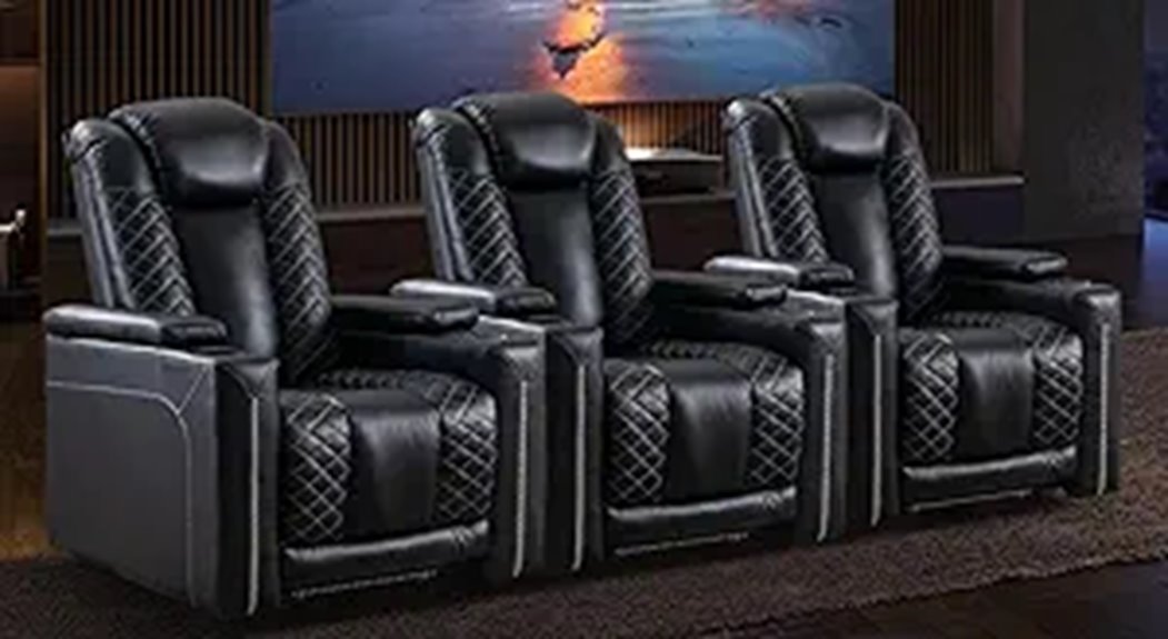 CANMOV Electric Recliner Chairs Set of 3 with USB and Storage