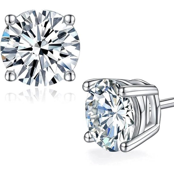 Moissanite Sterling Silver Stud Earrings for Women