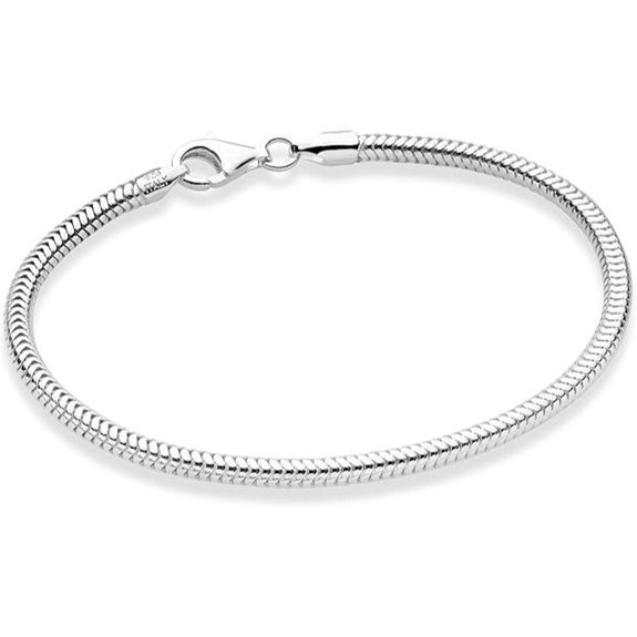 Miabella Italian Sterling Silver Snake Chain Bracelet