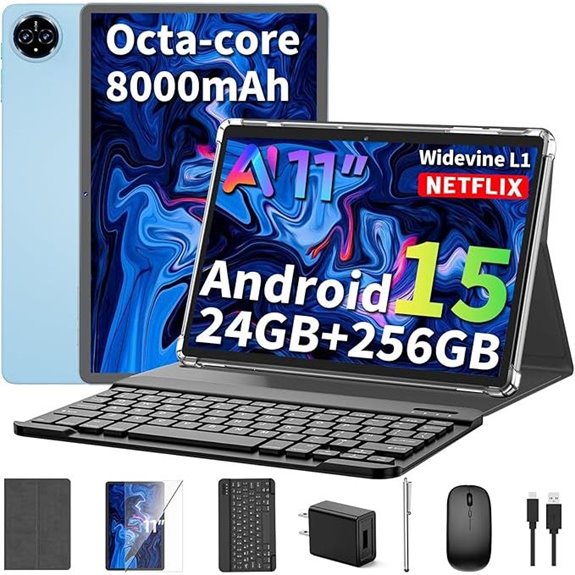 11-inch Android 15 Tablet with Keyboard & Accessories