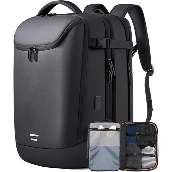 Expandable Travel Backpack with USB Port and Water Resistance