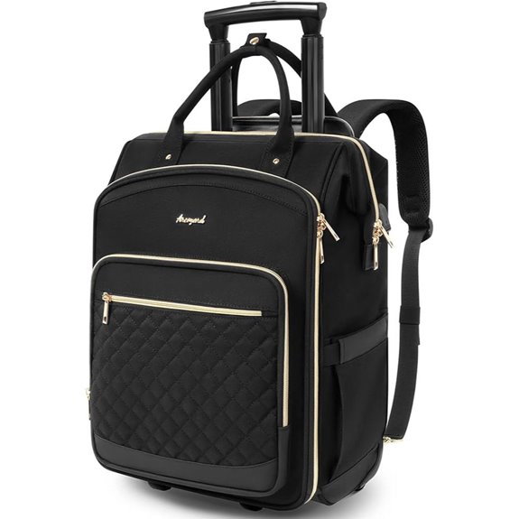 Stylish Rolling Laptop Backpack for Women