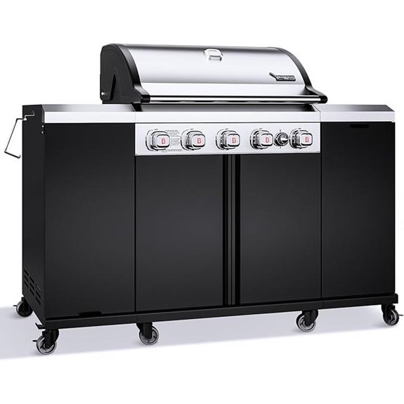 Brand-Man 5-Burner Propane Gas Grill with Storage