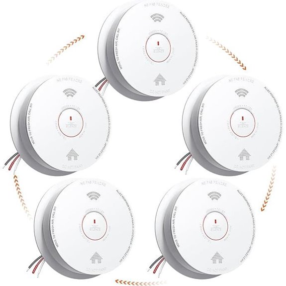 Jemay Carbon Monoxide and Fire Alarm (5-Pack)