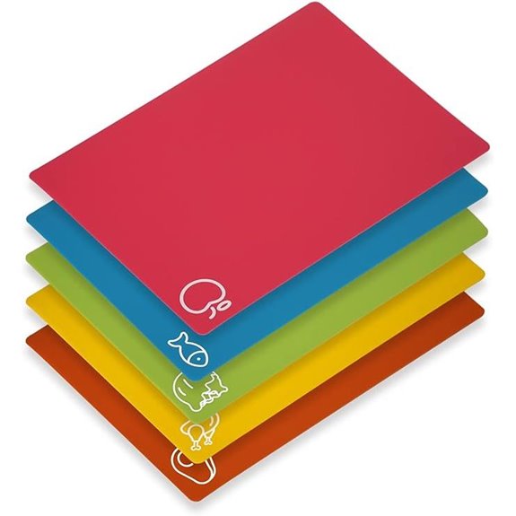 5-Piece Flexible BPA-Free Kitchen Cutting Boards