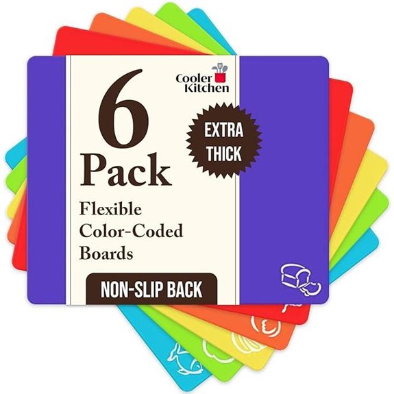 Cooler Kitchen Flexible Plastic Cutting Board Set (6)