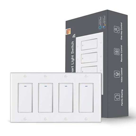 MoesGo WiFi Smart Light Switch 4-Gang Alexa Compatible