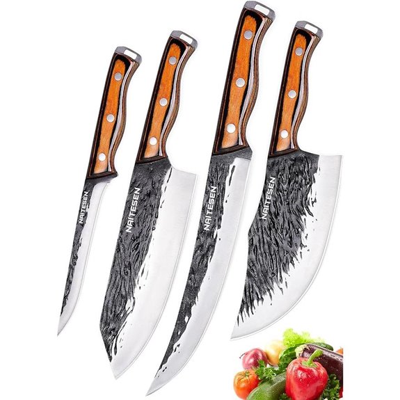 4PCS Hand Forged Butcher & Kitchen Knife Set