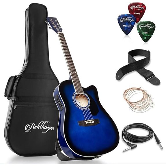 Ashthorpe Full-Size Acoustic-Electric Guitar Package