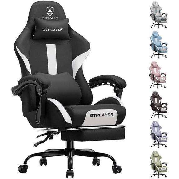 GTRACING Gaming Chair with Footrest & Lumbar Support