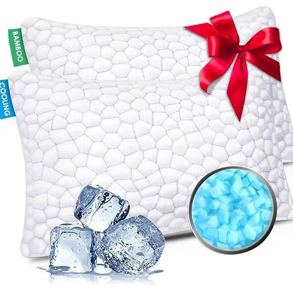Cooling Queen Pillows Set of 2 with Gel Cooling