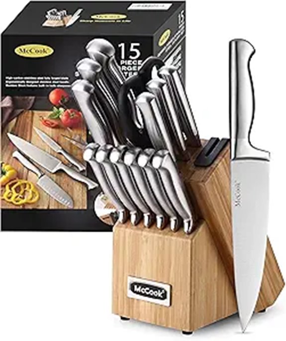 McCook German Stainless Steel Knife Block Set