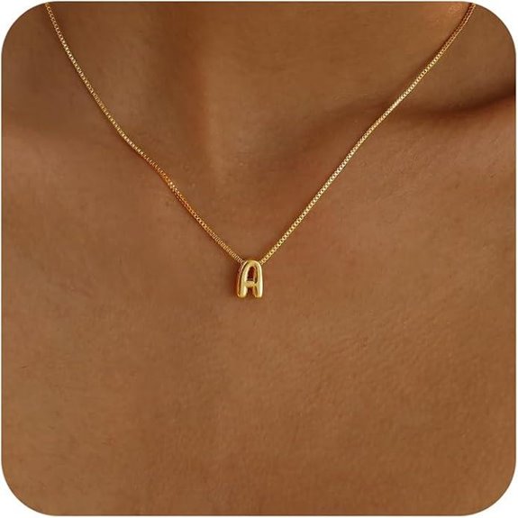 Gold Plated Letter Necklace for Women