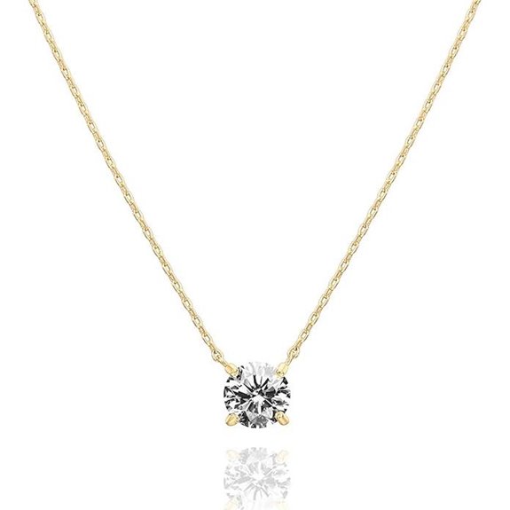 PAVOI Gold Plated Cubic Zirconia Dainty Necklace