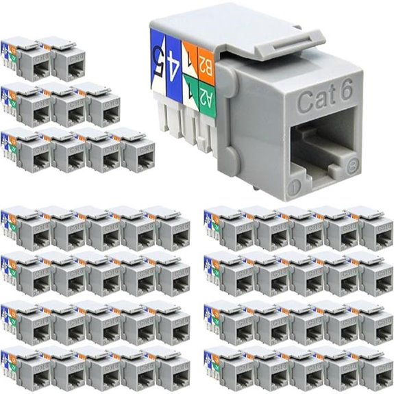 Cat.6 RJ45 110 Type Keystone Jack (50-Pack Gray)