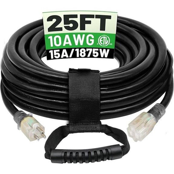 POWGRN 25 Ft Heavy Duty Outdoor Extension Cord