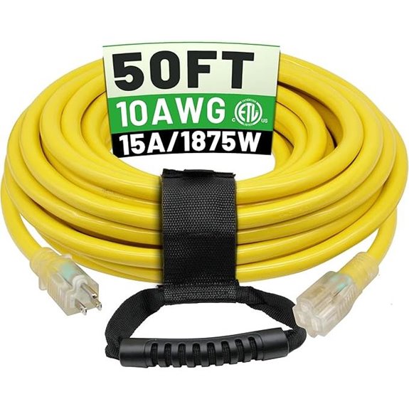 POWGRN 50ft Heavy Duty Waterproof Extension Cord