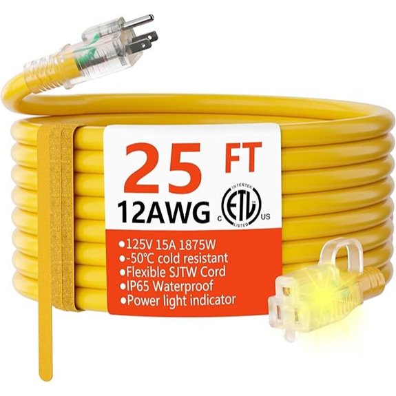 Heavy Duty Waterproof 12G Outdoor Extension Cord