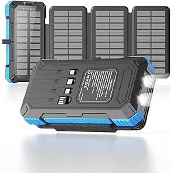 Solar Charger Power Bank 49800mAh with 4 Cables & Panels