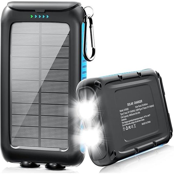 Solar Power Bank 49800mAh with LED Flashlight
