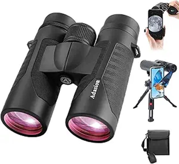 12x42 HD Binoculars with Phone Adapter and Tripod