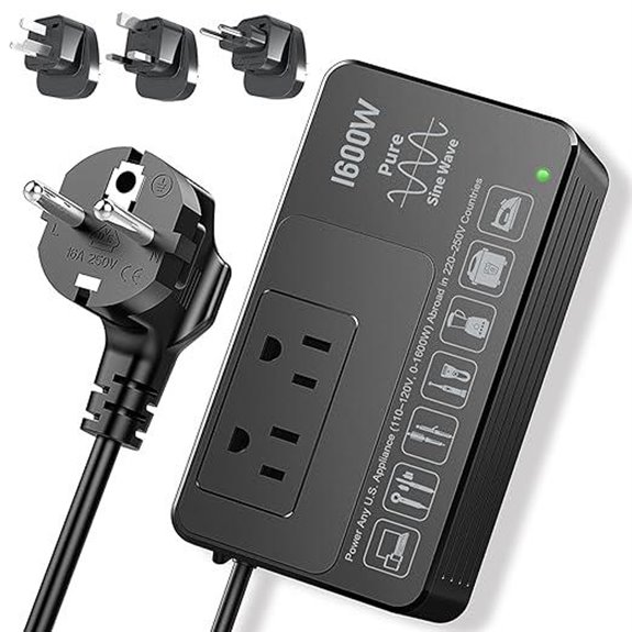 1600W 220V-110V Voltage Converter for International Travel