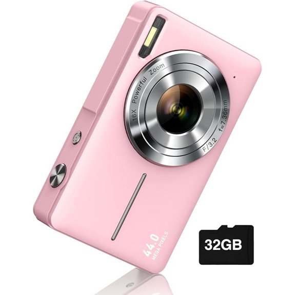 FHD 1080P Compact Point-and-Shoot Camera with 16X Zoom