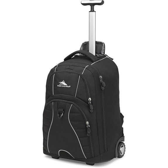 High Sierra Freewheel Wheeled Laptop Backpack Black 20.5 x 13.5 x 8-Inch
