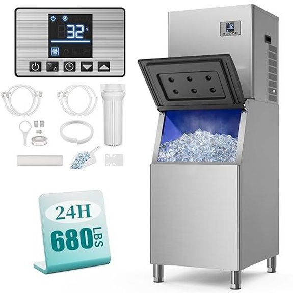 Commercial Ice Maker with 560L Storage Bin