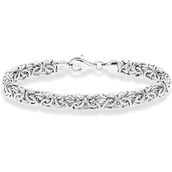 Miabella Italian 925 Sterling Silver Byzantine Bracelet