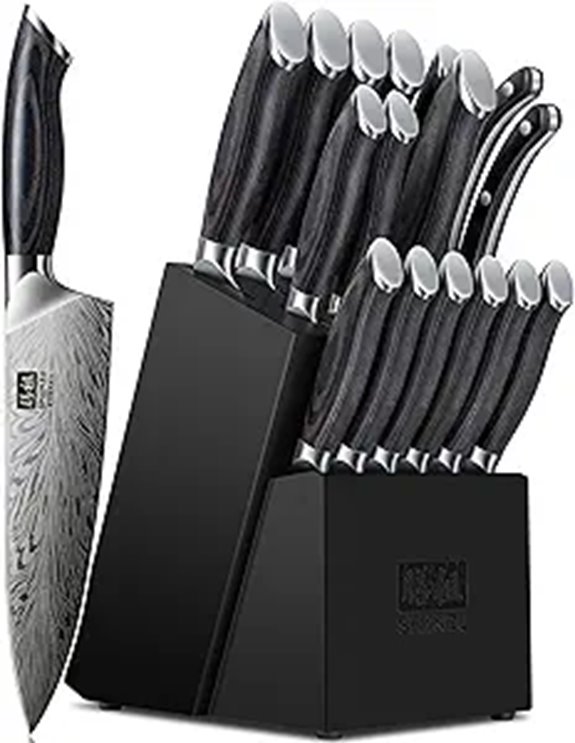 SHAN ZU 16-Piece Japanese Kitchen Knife Set