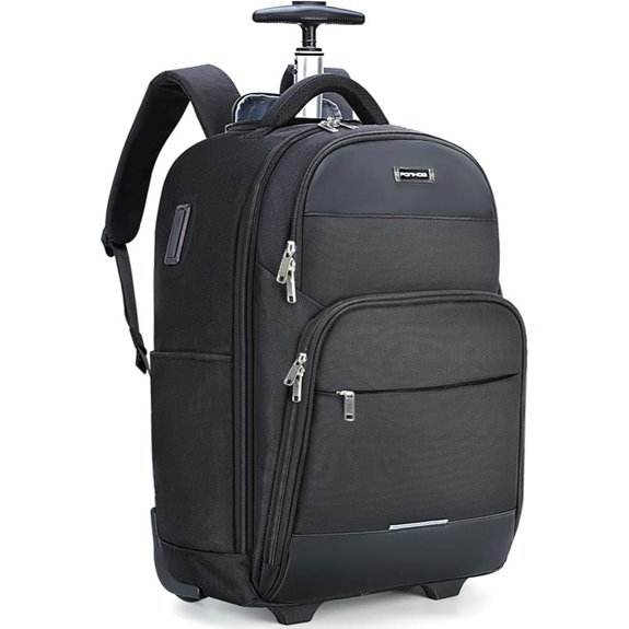 Rolling Laptop Backpack with USB Charging Port