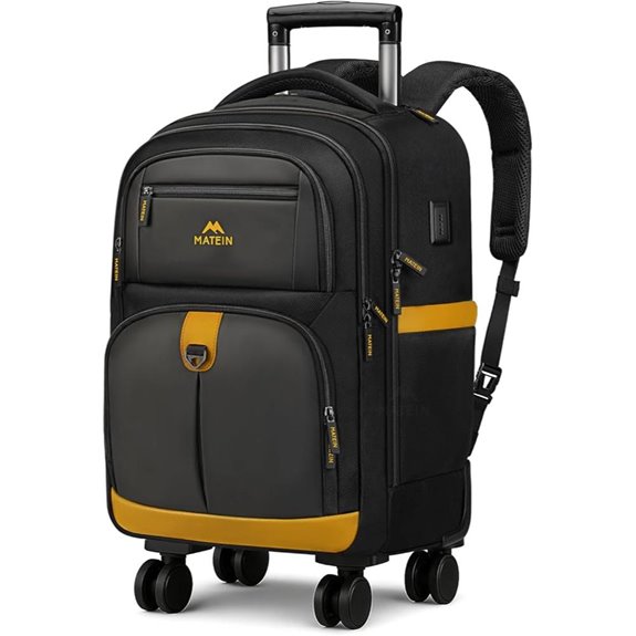 Matein 17-Inch Rolling Backpack with USB Charging