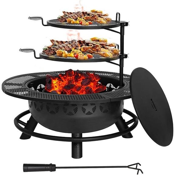 Hykolity 35-Inch Fire Pit with Cooking Grates