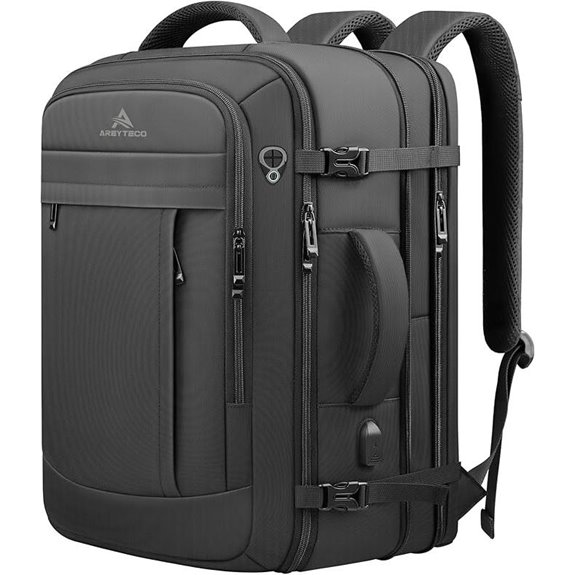 Expandable 50L Travel Backpack with Laptop Compartment