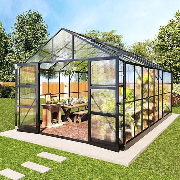 AMERLIFE 10x18ft Heavy Duty Polycarbonate Greenhouse
