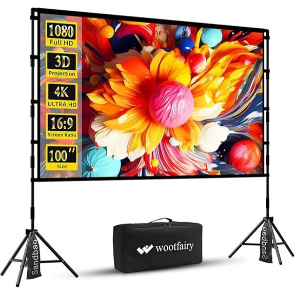 Wootfairy 100-inch Foldable Portable Projector Screen