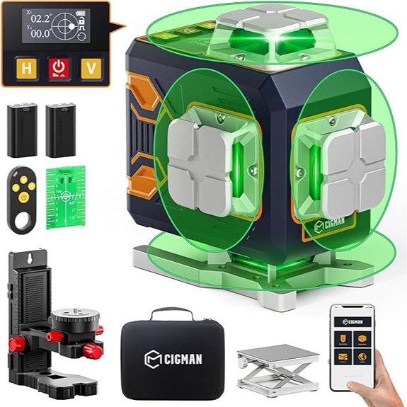 CIGMAN 4x360° Laser Level with Remote & APP